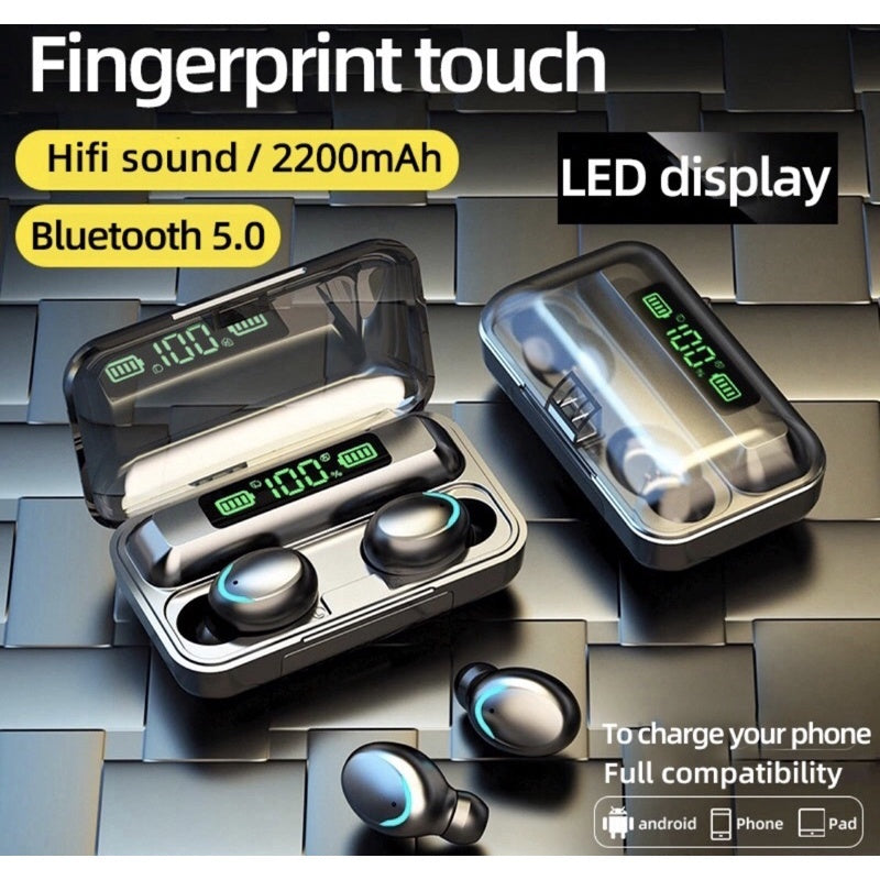 FONE SEM FIO, BLUETOOTH ALTO DISCRETO POTENTE POWERBANK F9-5