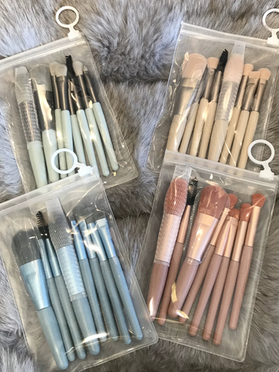 KIT DE 8 PINCÉIS DE MAQUIAGEM ROSA - PRONTA ENTREGA