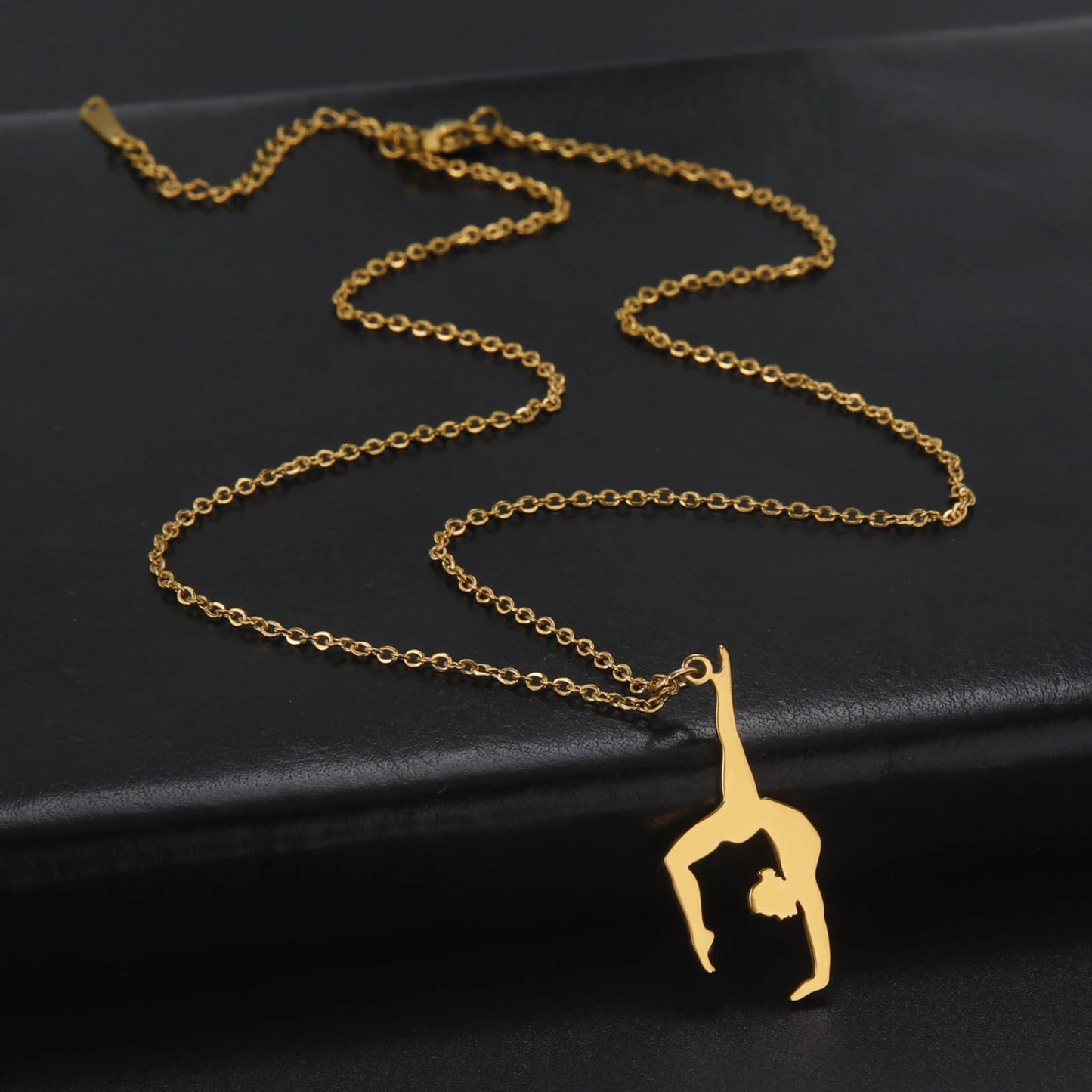 PINGENTE EM METAL - DANCER GYMNASTIC NECKLACE FOR WOMEN GIRL TEENS DAUGHTER SPORTS BALLERINA PENDANT FASHION STAINLESS STELL JEWELRY