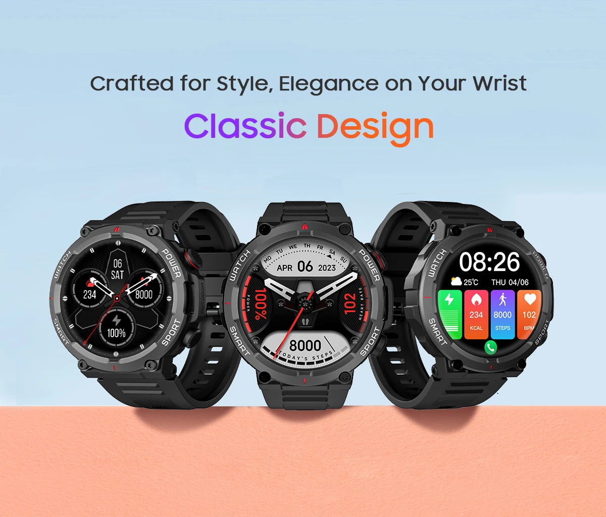 SMART WATCH – ESPORTIVO – BLACKVIEW NEW SMART WATCH W50 WATERPROOF SMART WATCH NEW VERSION MEN WOMEN HEALTH AND FITNESS TRACKING WATCH – BLUETOOTH CALLING