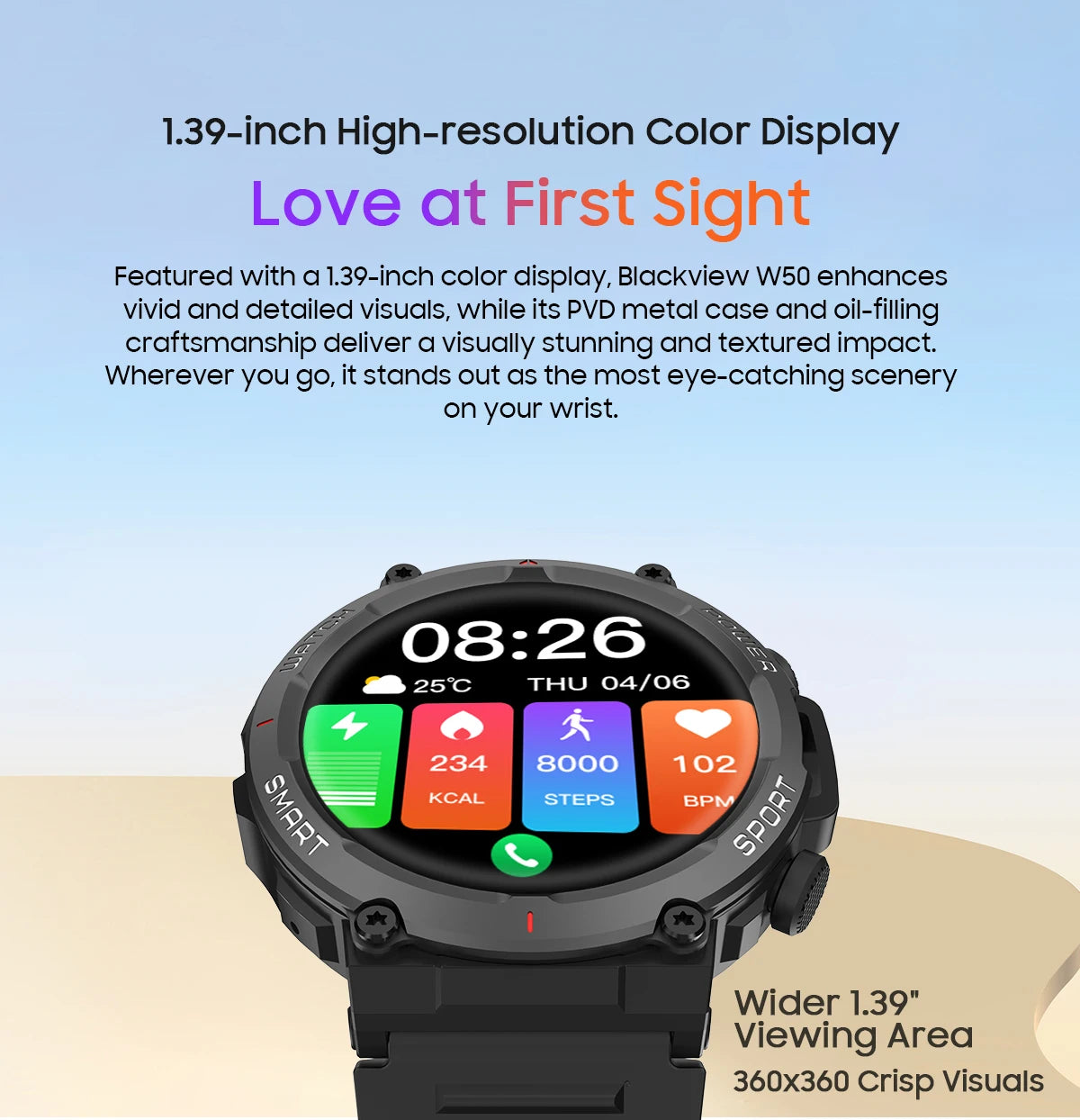 SMART WATCH – ESPORTIVO – BLACKVIEW NEW SMART WATCH W50 WATERPROOF SMART WATCH NEW VERSION MEN WOMEN HEALTH AND FITNESS TRACKING WATCH – BLUETOOTH CALLING