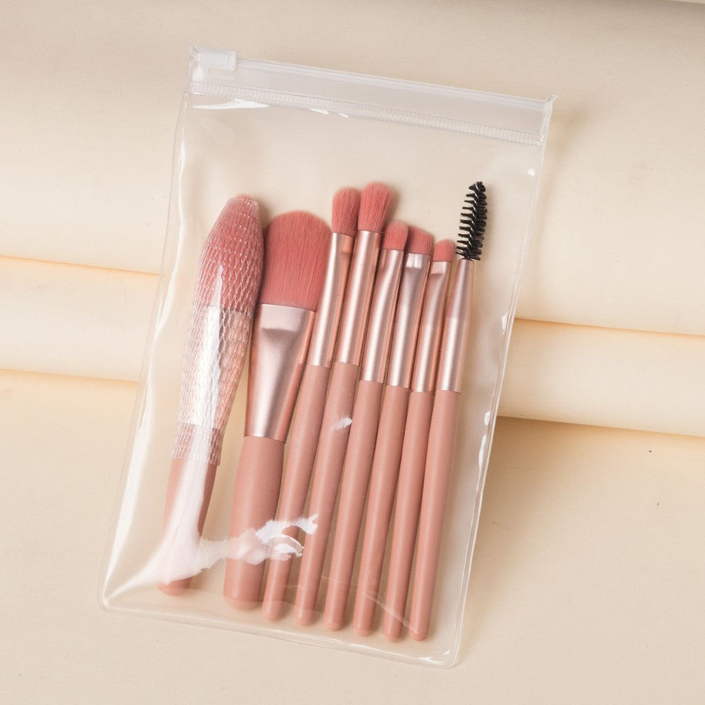KIT DE 8 PINCÉIS DE MAQUIAGEM ROSA - PRONTA ENTREGA