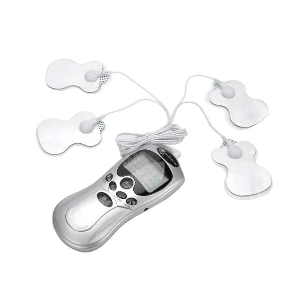 MASSAGEADOR ELÉTRICO DIGITAL PARA DORES TENSÃO MUSCULAR 4 ELETRODOS FISIOTERAPIA ACUPUNTURA