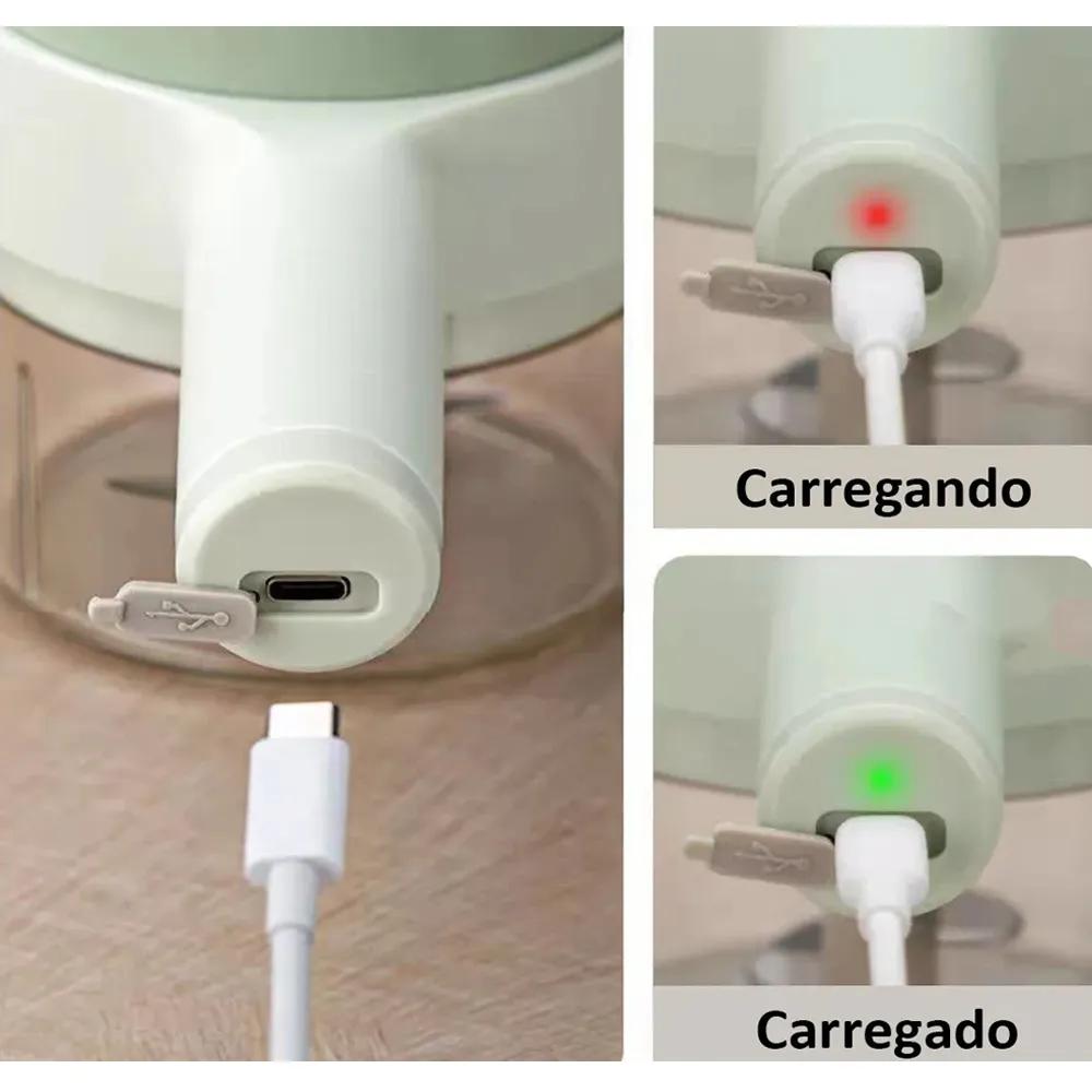 PROCESSADOR DE ALIMENTOS SEM FIO MULTIFUNCIONAL RECARREGÁVEL TRITURADOR CORTADOR FATIADOR MOEDOR ELÉTRICO DE VEGETAIS