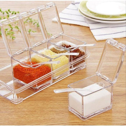 PORTA CONDIMENTOS E TEMPEROS CRYSTAL 4 POTES  Q-1540