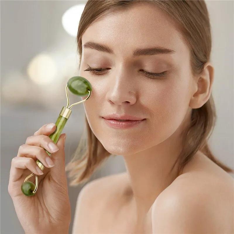 ROLO MASSAGEADOR FACIAL ESTILO PEDRAS JADE ANTI RUGAS E PRO CIRCULAÇAO
