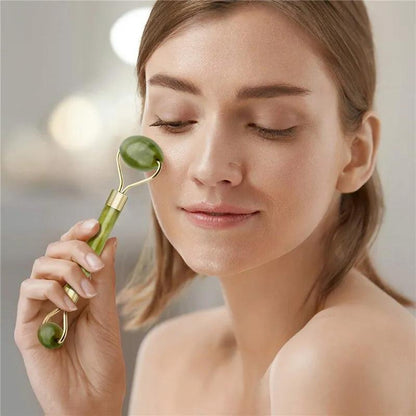 ROLO MASSAGEADOR FACIAL ESTILO PEDRAS JADE ANTI RUGAS E PRO CIRCULAÇAO
