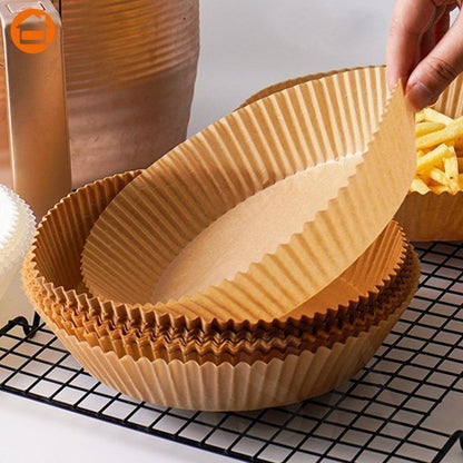 KIT FORMA PARA AIR FRYER EM PAPEL DESCARTAVEL 20 CM  KIT C/ 50 UNIDADES