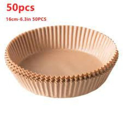 KIT FORMA PARA AIR FRYER EM PAPEL DESCARTAVEL 20 CM  KIT C/ 50 UNIDADES