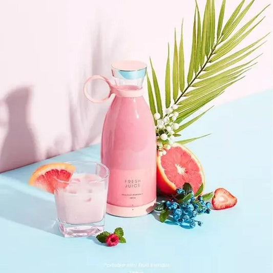 GARRAFA MINI JUICER LIQUIDIFICADOR ELÉTRICO PORTÁTIL RECARREGÁVEL - COPO 350 ML - MIXER SHAKE - MISTURADOR
