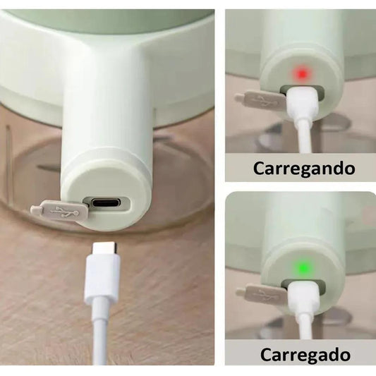 PROCESSADOR DE ALIMENTOS SEM FIO MULTIFUNCIONAL RECARREGÁVEL TRITURADOR CORTADOR FATIADOR MOEDOR ELÉTRICO DE VEGETAIS