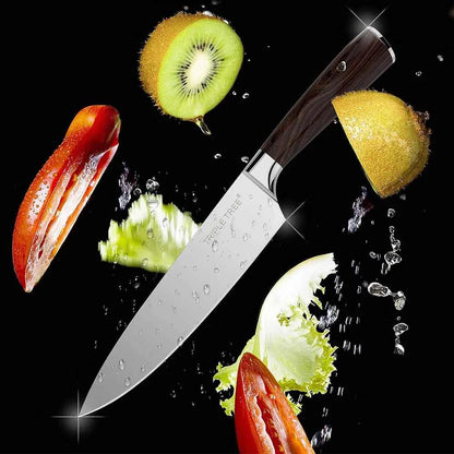 FACA DE COZINHA PADRÃO DAMASCO PARA CHURRASCO DE FULL TANG 8 POLEGADAS