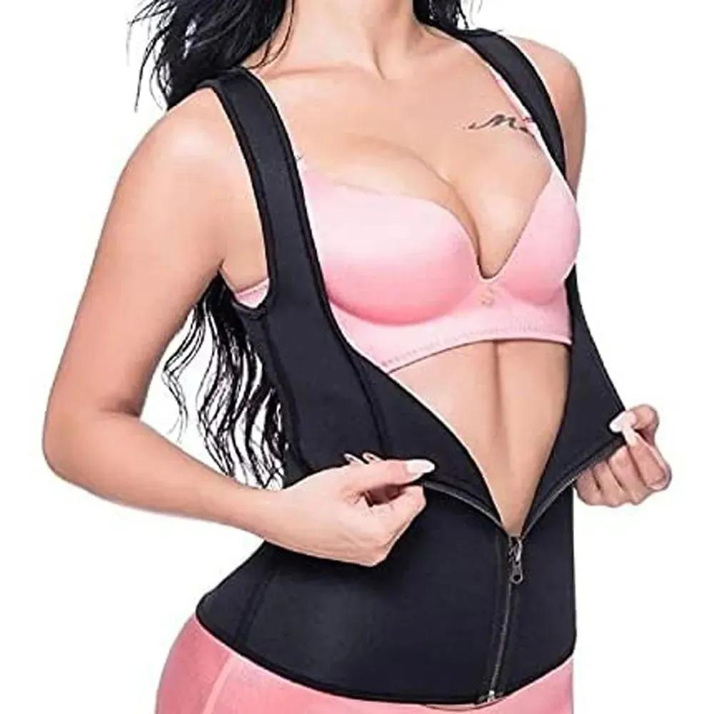 CAMISETA REGATA MODELADORA COM EFEITO SAUNA REDUTOR DE MEDIDAS COM ZÍPER P/M