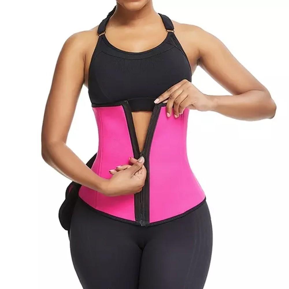 CINTO TÉRMICO PARA TREINO DE CINTURA FEMININA REDUTOR DE FORMA EMAGRECIMENTO - ROSA P