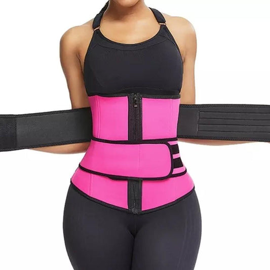 CINTO TÉRMICO PARA TREINO DE CINTURA FEMININA REDUTOR DE FORMA EMAGRECIMENTO - ROSA P