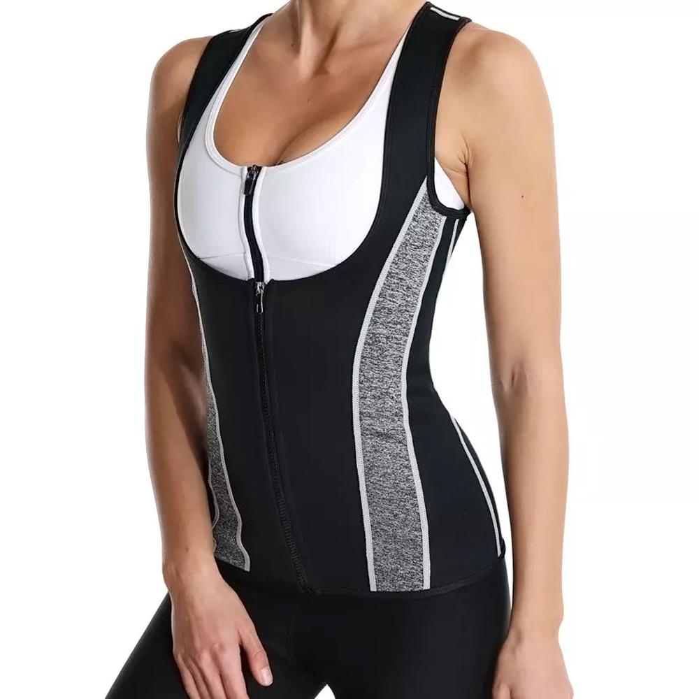CAMISETA REGATA MODELADORA COM EFEITO SAUNA REDUTOR DE MEDIDAS COM ZÍPER M/G
