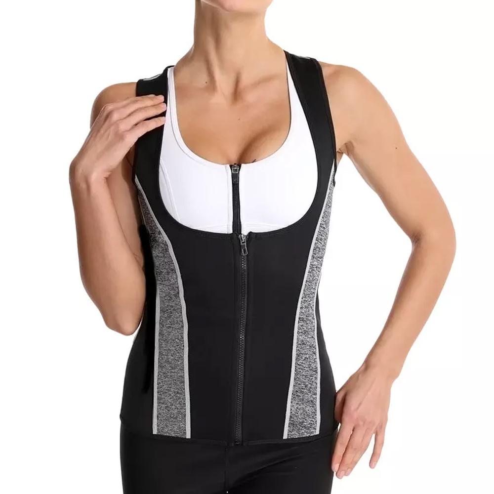CAMISETA REGATA MODELADORA COM EFEITO SAUNA REDUTOR DE MEDIDAS COM ZÍPER M/G