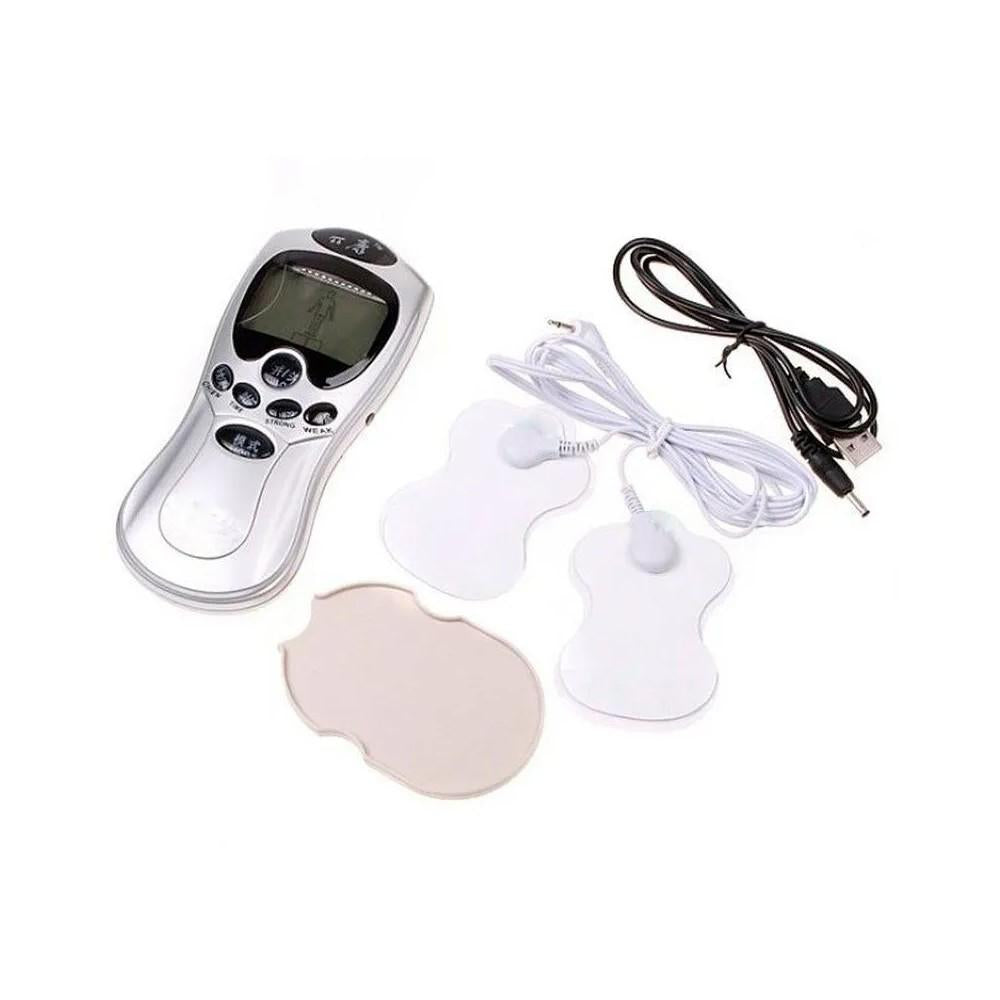MASSAGEADOR ELÉTRICO DIGITAL PARA DORES TENSÃO MUSCULAR 4 ELETRODOS FISIOTERAPIA ACUPUNTURA