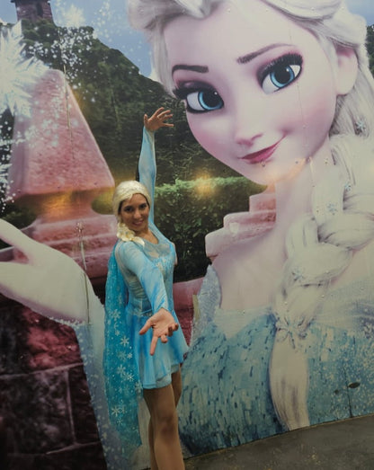 FANTASIA FROZEN CURTA PINTADA À MÃO - CONFECÇÃO SOB MEDIDA